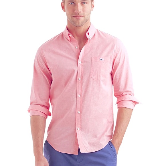 Slim Fit Tucker Vinyard Vines Pink Collared Shirt - Picture 1 of 4